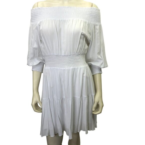 Gianni Bini Dresses & Skirts - $119 GIANNI BINI Ella Long Sleeve Off-the-Shoulder Smocked A-Line DRESS MD NWT
